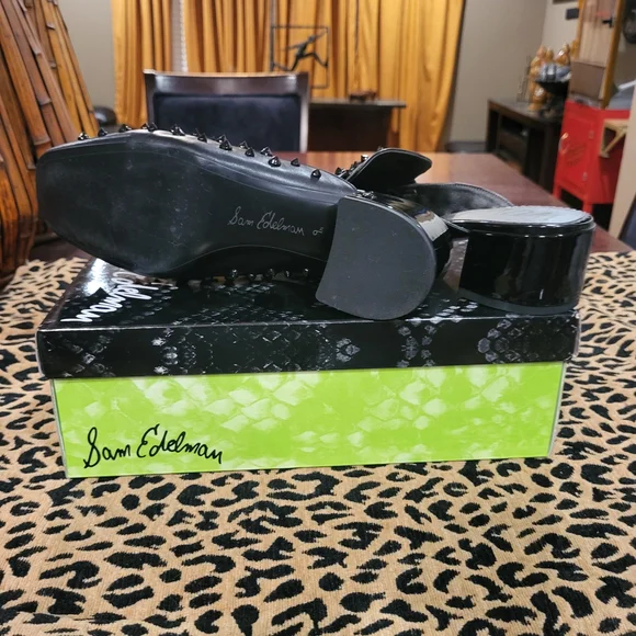 Sam Edelman Black Leather Studded Mules - Picture 5 of 5